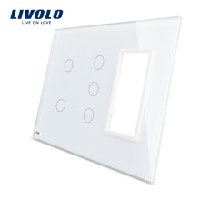 Livolo White 170mm*125mm US standard Triple Glazed Glass Panel For Sale For Wall Touch Switch Socket VL-C5-C2/C3/SR-11